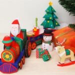 Фото розробки: !!! НОВИЙ РІК. НОВОРІЧНИЙ ЕКСПРЕС.ОБ’ЄМНІ САНТА, ЯЛИНКА, СНІГОВИК, ОЛЕНЬ, ПОЇЗД (деталі на 11 арк. А4 шаблон об’ємної паперової поробки аплікації)