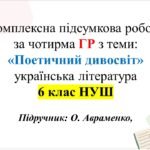 КПР за ГР з укр літ 6 клас НУШ “Поетичний дивосвіт” підручник О.Авраменка