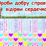 13 листопада – Всесвітній день доброти. Аркуш для класу “Зроби добру справу – відірви сердечко”.