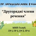 Комплексна підсумкова робота. 8 клас. Українська мова. “Другорядні члени речення” за чотирма ГР!!! (МНП Голуб)