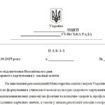 Фото розробки: Наказ “Про відзначення Всесвітнього дня здорового харчування у закладі освіти”