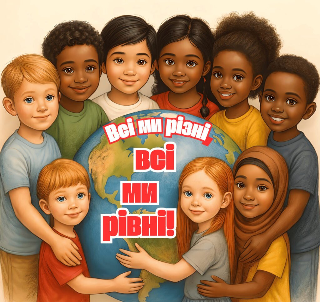 Головне зображення розробки: Постер до Дня толерантності “Всі ми різні, всі ми рівні”