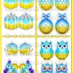 Фото розробки: !!! З НОВИМ РОКОМ! Оформлення – чотири розтяжки в різних кольорах, кожна літера на А4 + двосторонні новорічні іграшки-прикраси)