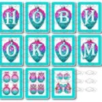 Фото розробки: !!! З НОВИМ РОКОМ! Оформлення – чотири розтяжки в різних кольорах, кожна літера на А4 + двосторонні новорічні іграшки-прикраси)