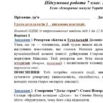 Фото розробки: ГР 3. Підсумкова (діагностична) робота. Українська література. 7 клас. “Історичне минуле України” МНП Яценко, підручник Яценко, Калинич; 2 варіанти