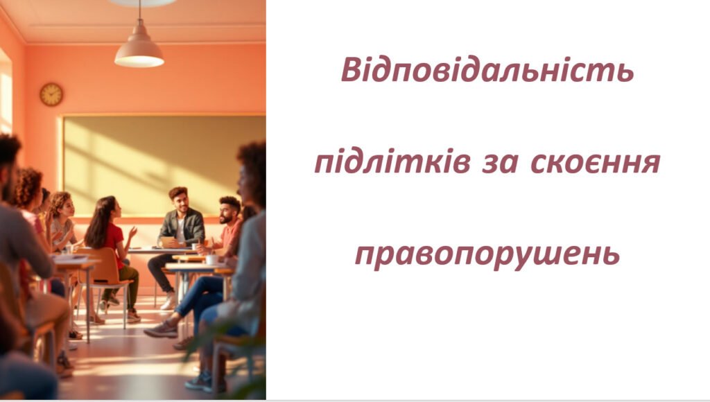 Головне зображення розробки: Презентація . Відповідальність підлітків за скоєння правопорушень