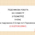 Підсумкова контрольна за І семестр з геометрії 9 клас, з відповідями. За підручником О.Істера та Н.Тарасенкової