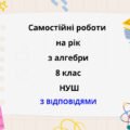 Самостійні роботи 8 клас НУШ