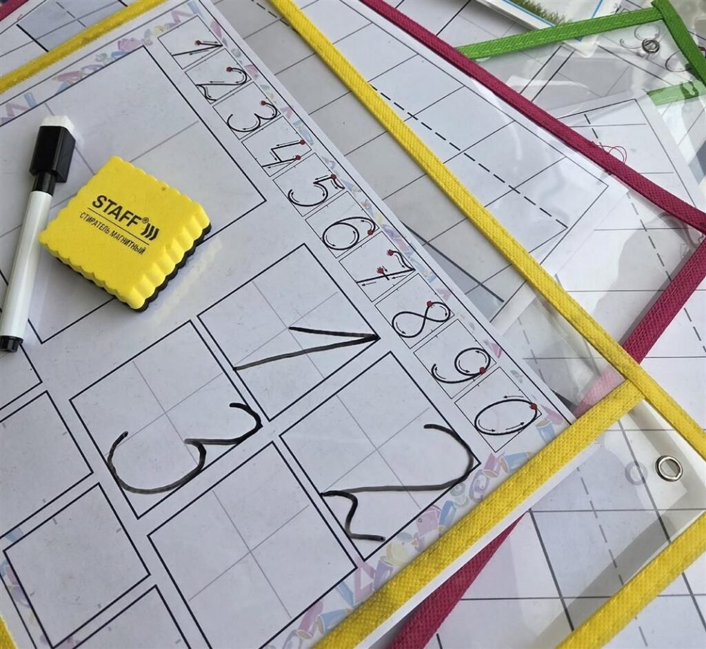 Головне зображення розробки: !!! ШАБЛОНИ ПИШИ-СТИРАЙ ДЛЯ ДОШКІЛЬНЯТ, УЧНІВ З ООП (клітинки з цифрами + коса лінія)