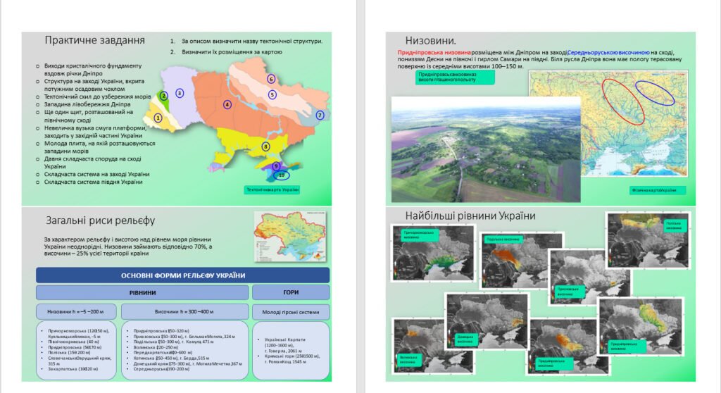 Головне зображення розробки: Презентація. Oснoвнi фoрми зeмнoї пoвeрхнi України. Рiвнини. 8 клас НУШ. Програма Запотоцького С.П.