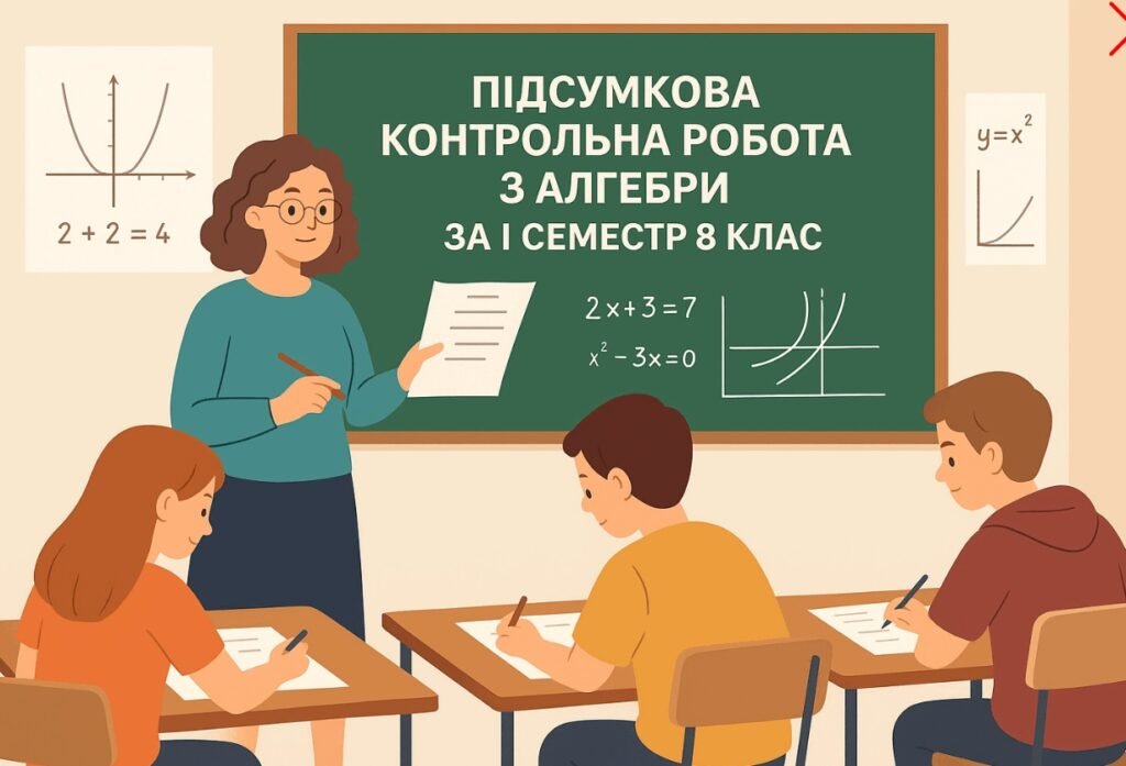 Головне зображення розробки: Підсумкова діагностувальна робота з алгебри за І семестр 8 клас(НУШ)