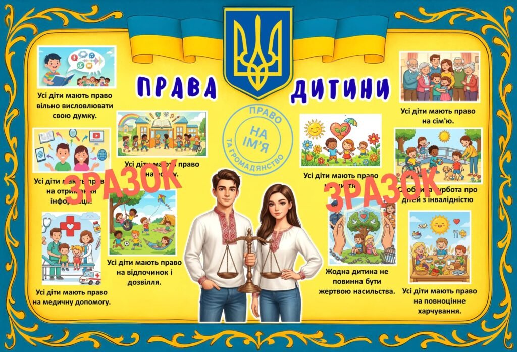 Головне зображення розробки: Всеукраїнський тиждень права. День захисту прав людини. Плакат + 32 картки для обговорення.