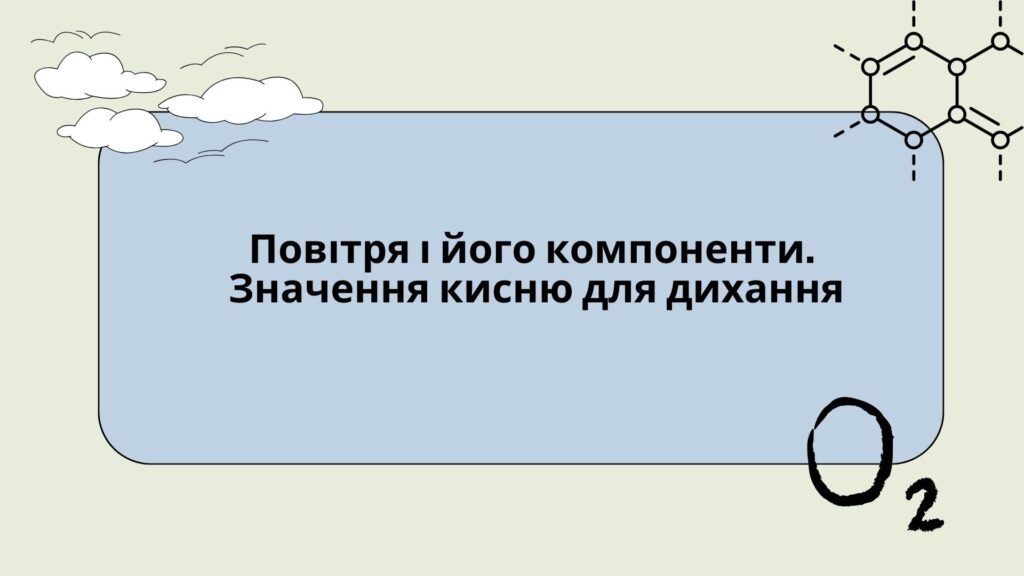 Головне зображення розробки: Презентація до уроку на тему “Повітря і його компоненти. Значення кисню для дихання”