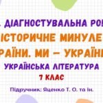 ГР 4. Діагностувальна робота №2. Історичне минуле України. Ми – українці! Українська література. 7 клас НУШ (підручник: Яценко Т. О. та ін.)