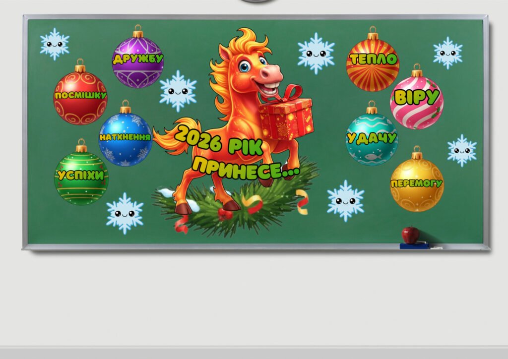 Головне зображення розробки: Новорічне оформлення для дошки / стіни