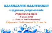 Календарне планування з ГР. Українська мова. 5 клас НУШ. Заболотний О. В. та ін. (175 год / 5 год на тиждень). Модель оцінювання 1