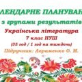Календарне планування з ГР. Українська література. 7 клас НУШ. Авраменко О. М. (35 год / 1 год на тиждень). Модель оцінювання 1