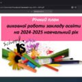 Річний план виховної роботи навчального закладу на 2024-2025
