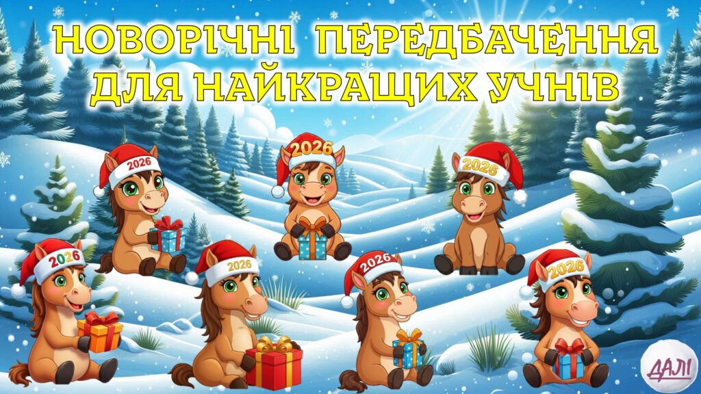 Головне зображення розробки: Новорічні передбачення для учнів 2026. Яскрава, анімована презентація.