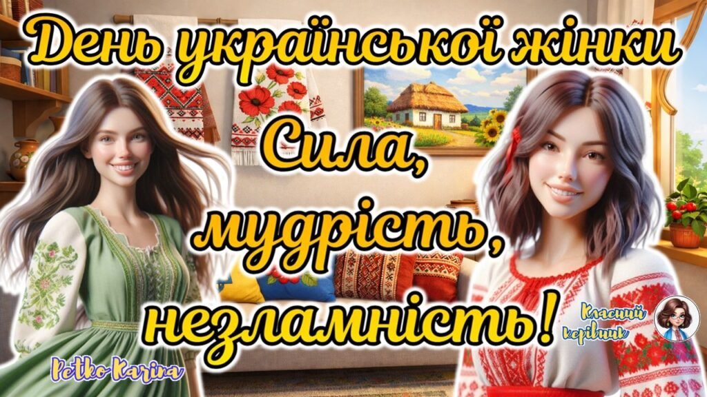 Головне зображення розробки: 25 лютого – День української жінки. Нова крутезна анімована презентація “День української жінки. Сила, мудрість, незламність!”