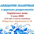 Календарне планування з ГР. Українська мова. 5 клас НУШ. Авраменко О. М. (175 год / 5 год на тиждень). Модель оцінювання 1