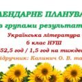 Календарне планування з ГР. Українська література. 6 клас НУШ. Калинич О. В. та ін. (52,5 год / 1,5 год на тиждень). Модель оцінювання 1