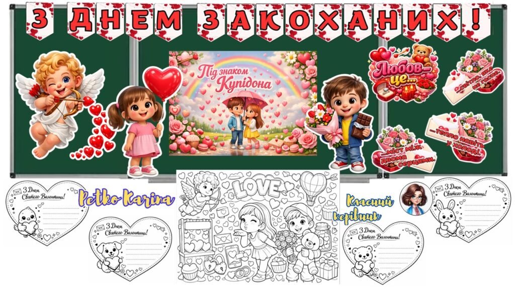 Головне зображення розробки: Оформлення дошки 14 лютого – День закоханих, День Святого Валентина