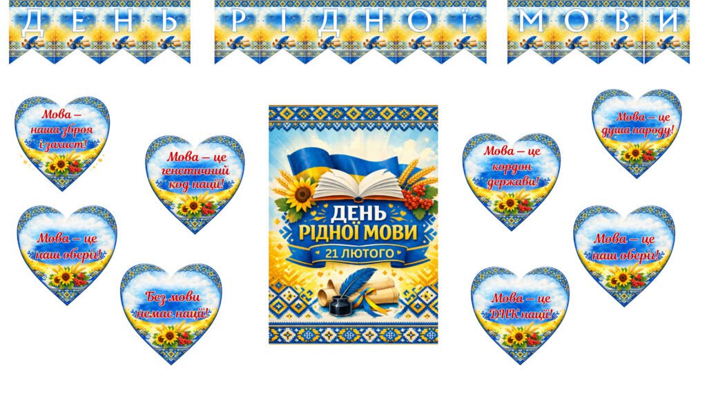 Головне зображення розробки: Оформлення дошки “ДЕНЬ РІДНОЇ МОВИ”