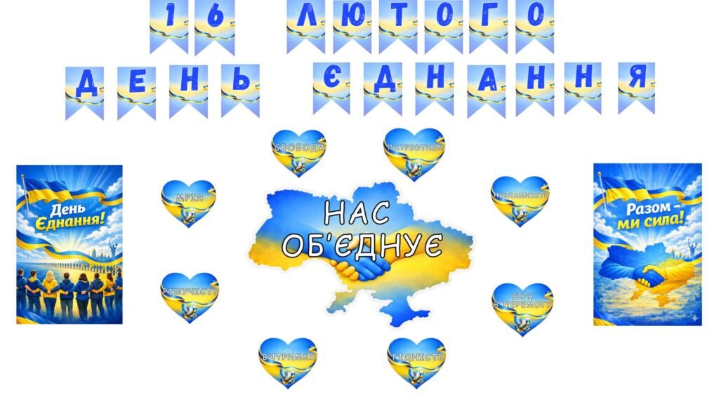 Головне зображення розробки: Оформлення до ДНЯ ЄДНАННЯ