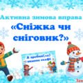 Активна зимова вправа «Сніжка чи сніговик?». Мої зимові канікули.