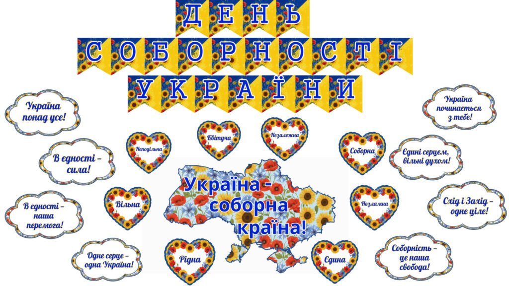 Головне зображення розробки: Оформлення дошки “ДЕНЬ СОБОРНОСТІ УКРАЇНИ”