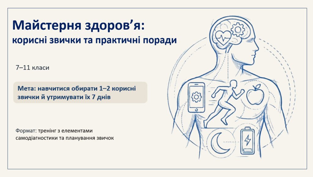 Головне зображення розробки: Майстерня здоров’я: тиждень корисних звичок та практичних порад