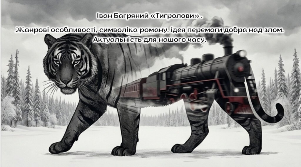 Головне зображення розробки: Іван Багряний «Тигролови». Жанрові особливості, символіка роману, ідея перемоги добра над злом. Актуальність для нашого часу.