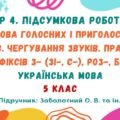 ГР 4. ПР №5. Вимова голосних і приголосних звуків. Чергування звуків. Правопис префіксів з- (зі-, с-), роз-, без- (Заболотний О. В.)