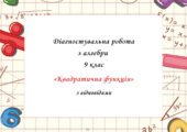 Діагностувальна робота за групами результатів з алгебри 9 клас “Квадратична функція” з відповідями