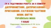 ГР 4. Підсумкова робота за ІІ семестр. Українська мова. 7 клас НУШ (підручник: Авраменко О. М. та ін.)