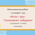 Діагностувальна робота за групами результатів з геометрії 7 клас “Коло і круг. Геометричні побудови”