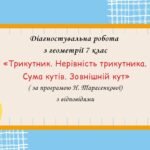 Діагностувальна робота за групами результатів з геометрії 7 клас “Трикутник. Нерівність трикутника. Сума кутів. Зовнішній кут”