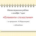 Діагностувальна робота за групами результатів з алгебри 7 клас “Елементи стохастики”