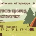 Комплексна ПР. Українська література. 6 клас “Романтика пригод і фантастика” (Леся Воронина, Володимир Арєнєв, Неда Неждана) ГР 1, ГР 2, ГР 3, ГР 4; М