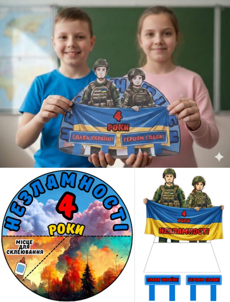 Головне зображення розробки: Річниця повномасштабного вторгнення. 3д-аплікаця “4 роки незламності”