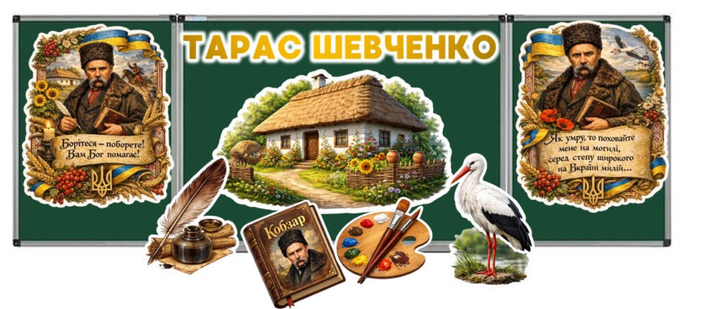 Головне зображення розробки: 📚✨ Оформлення до Шевченківських днів — готове рішення для вашого класу!
