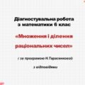 Діагностувальна робота за групами результатів з математики 6 клас «Множення і ділення раціональних чисел»