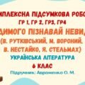 Комплексна підсумкова робота №3. ІЗ ВИДИМОГО ПІЗНАВАЙ НЕВИДИМЕ. В. Рутківський, М. Вороний, В. Нестайко, Я. Стельмах. 6 клас (підручник: Авраменко О.)