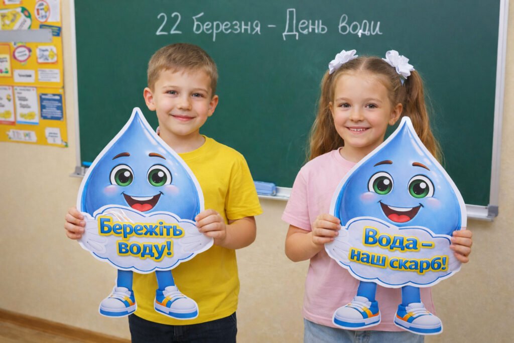 Головне зображення розробки: 22 березня – Всесвітній день води. Об’ємна аплікація “Краплинка”