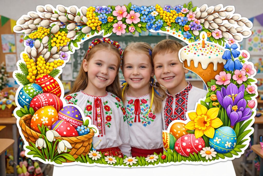 Головне зображення розробки: 🐰🌸МЕГАНОВИНКА! Великодня велика фоторамка 9, 16, 25, 36 арк А4