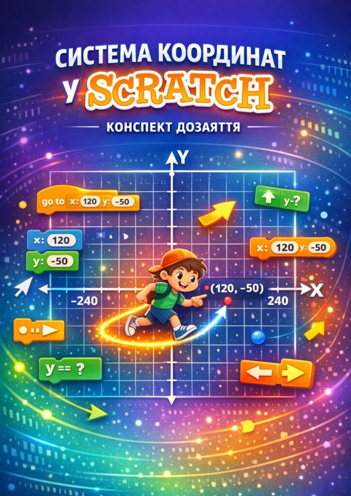 Головне зображення розробки: Конспект заняття «Система координат у Scratch»
