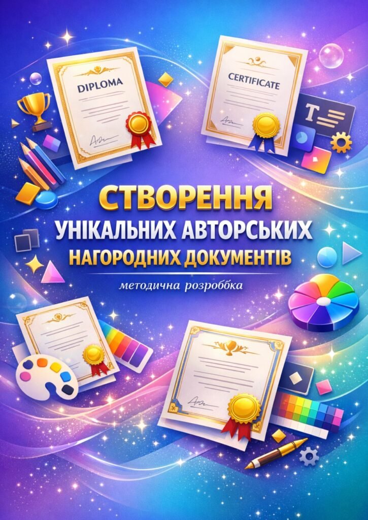 Головне зображення розробки: Методична розробка “Створення унікальних авторських нагородних документів”