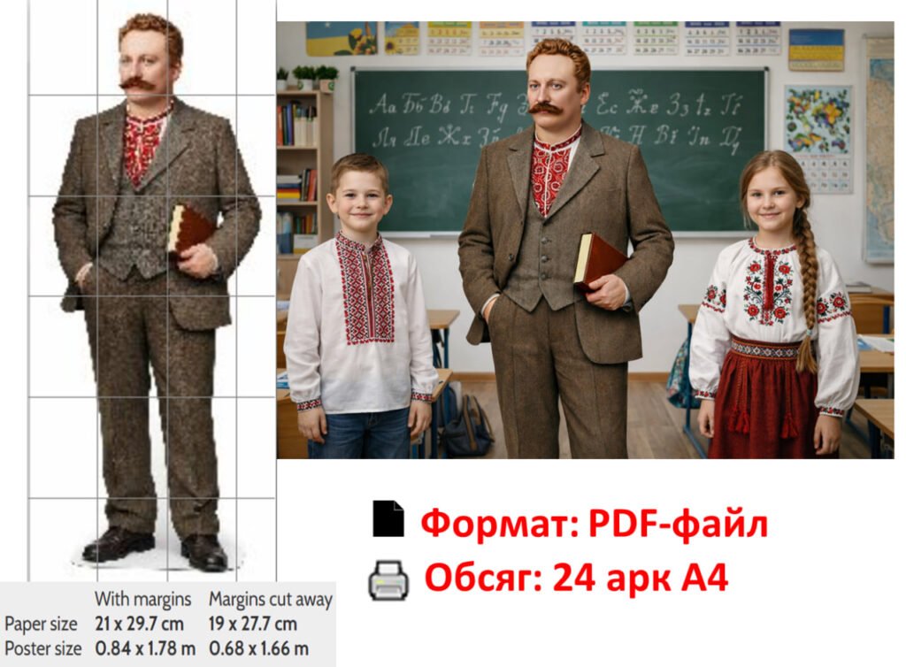 Головне зображення розробки: Іван Франко. Фотобутафорія. Ростова фігура Івана Франка