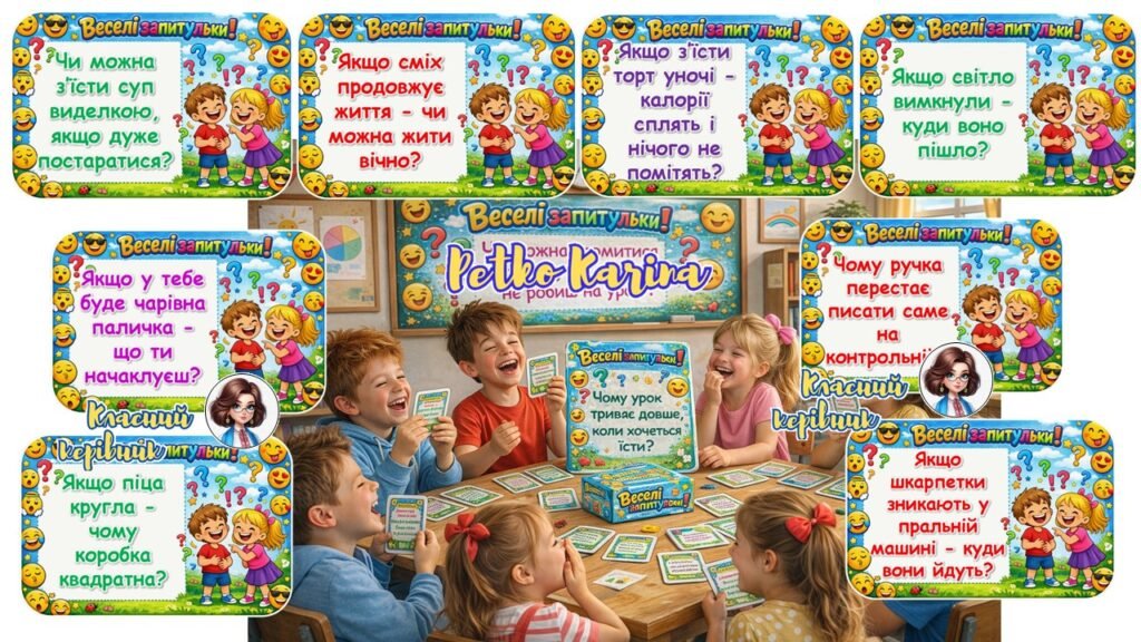 Головне зображення розробки: 😄Гра “Веселі запитульки” 1 квітня у школі без нудьги😄